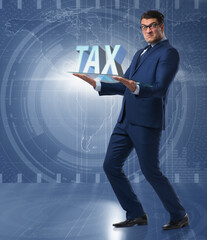 Man under the burden of tax payments