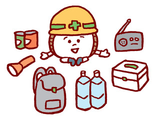 玉のようなキャラの防災素材