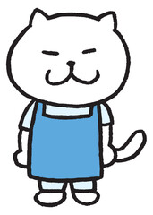 介護職員のかわいい猫のキャラ素材