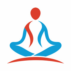 Minimalist Yoga Logo Vector Design - Realistic Man Posture - T-Shirt Graphic Element & Clipart