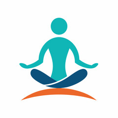 Minimalist Yoga Logo Vector Design - Realistic Man Posture - T-Shirt Graphic Element & Clipart