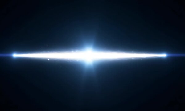 White cutting light  eam effect on dark backdrop