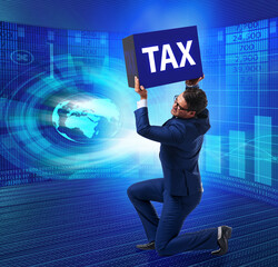 Man under the burden of tax payments