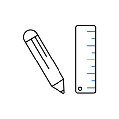 ruler concept line icon. Simple element illustration. ruler concept outline symbol design.