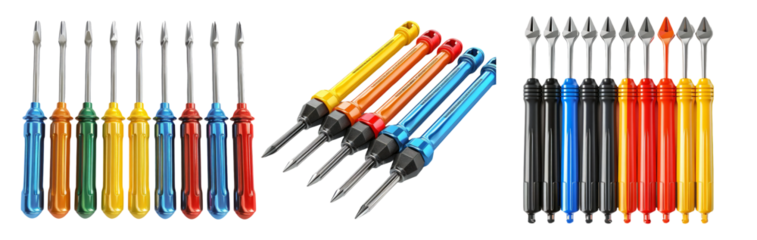 Precision Screwdriver Set Isolated on Transparent Background