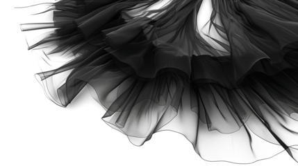 Black tutu skirt isolated on transparent background