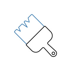 paintbrush concept line icon. Simple element illustration. paintbrush concept outline symbol design.