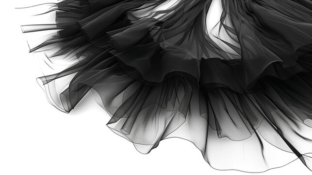 Black tutu skirt isolated on transparent background