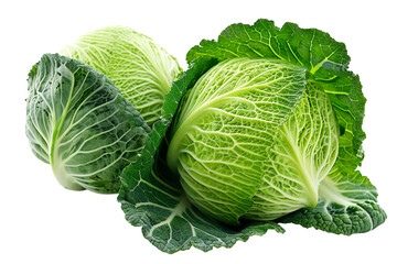 Fototapeta premium Fresh whole cabbage isolated on transparent background