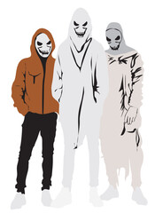 Fototapeta premium halloween people in halloween costume full isolated