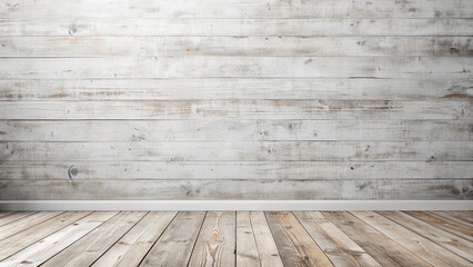 Naklejka premium Blank white wall mockup with faded wooden texture, empty space for text or design, and subtle cracks, ideal for showcasing creative ideas and products.