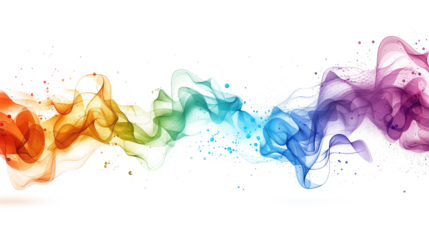 Colorful sound waves isolated on transparent background