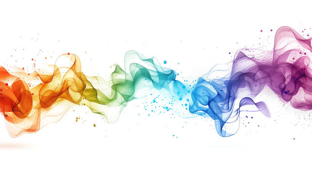 Colorful sound waves isolated on transparent background