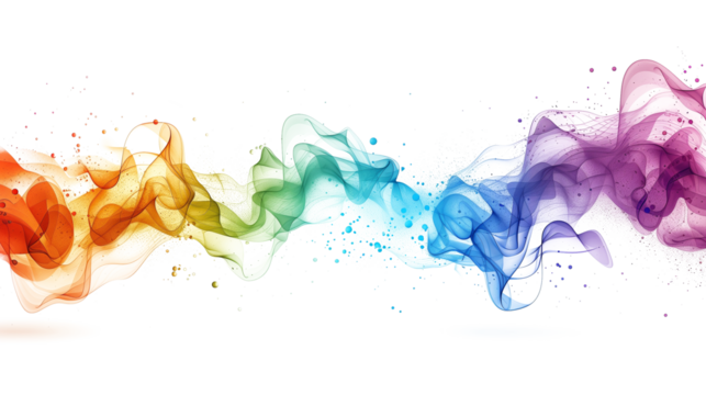 Colorful sound waves isolated on transparent background