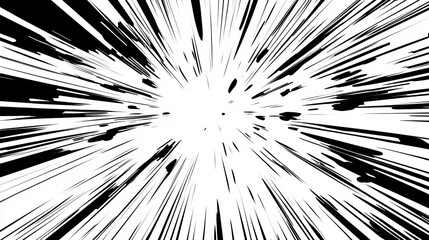 Naklejka premium Experience the dynamic energy of manga and anime style comic speed lines featuring an alpha channel Dive into the action with three distinct concentration lines radial vertical and diagonal