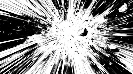 Obraz premium Vibrant Manga and Anime Style Comic Speed Lines with Alpha Channel Effect