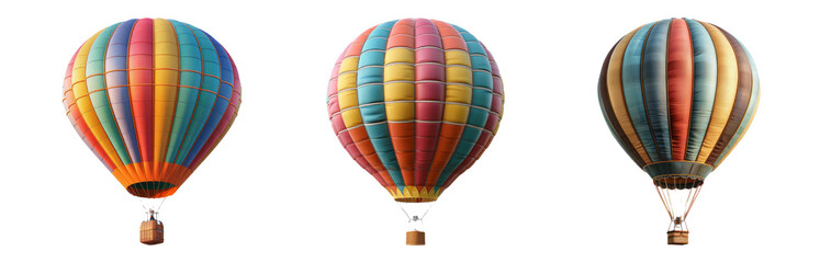 Naklejka premium Hot Air Balloons Isolated on Transparent Background