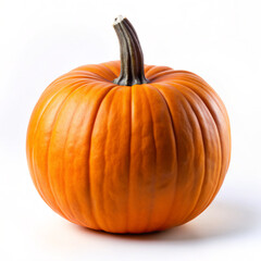 Obraz premium pumpkin isolated on white, halloween, orange, autumn, vegetable, food, fall, isolated, thanksgiving, harvest, ripe, decoration, seasonal