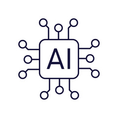 Artificial Intelligence AI Technology Logo Icon. Artificial-Intelligence AI Processor Chip Icon Logo Vector Design