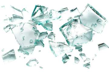 Broken glass isolated on transparent background