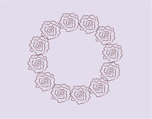 rose circle design, rose line drawing, circle of roses, rose circle, ad element logo element, open space for logo, space for writing, flower, flower element, vegetation element, web element, valen 