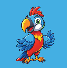 parrot bird mascot vector isolated