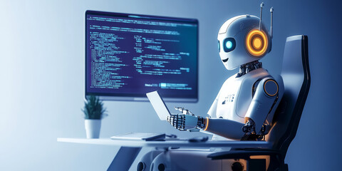 Fototapeta premium Ai Chatbots working and chatting in computer