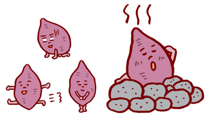 かわいいさつまいものキャラ素材