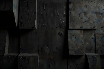 abstract parallax background black concrete wall texture stone Generative AI