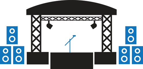 Concert stage icon vector illustration