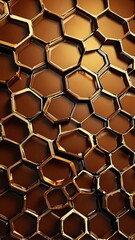 Obraz premium brown honeycomb pattern abstract background backdrop design copy space illustration art