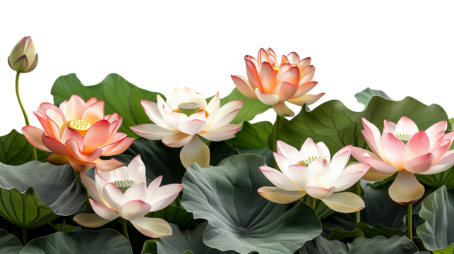 Nature lotus flower isolated on transparent background