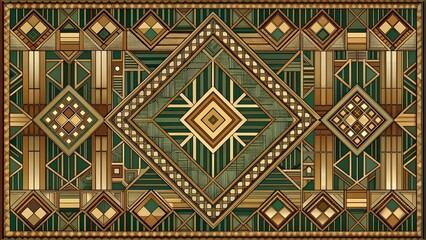 Geometric Tapestry of Time: A Symphony of Art Deco Elegance  Generative AI