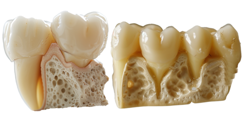 Broken tooth anatomy isolated on transparent background