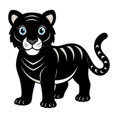 Fototapeta premium Cartoon tiger silhouette - Vector illustration isolated on white background