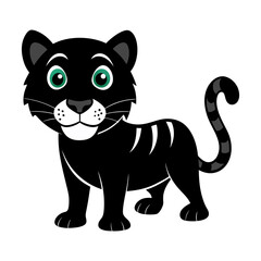 Fototapeta premium Cartoon tiger silhouette - Vector illustration isolated on white background