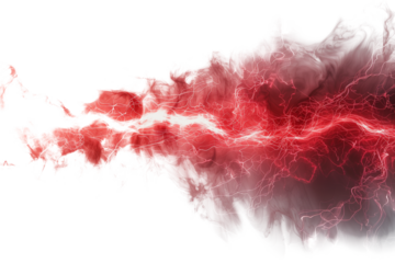 Glowing electric red flash isolated on transparent background