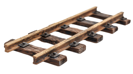 Railway track isolated on transparent background
