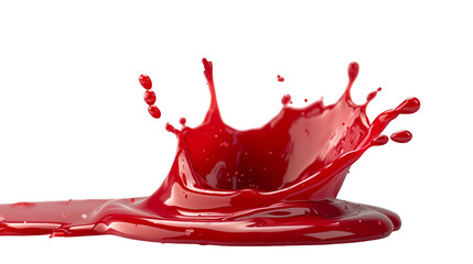 Red tomato sauce splash isolated on transparent background