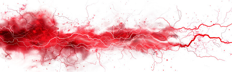 Glowing electric red flash isolated on transparent background