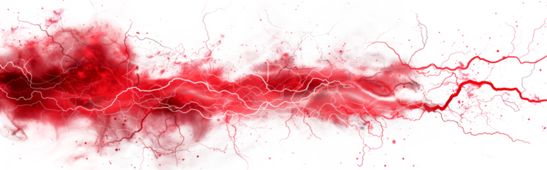 Glowing electric red flash isolated on transparent background