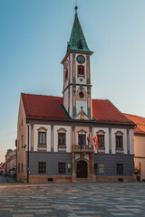 Obraz premium King Tomislav Square, popular tourist place Varazdin Croatia 11.07.24