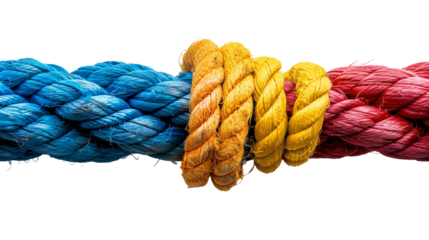 Connected rope strength isolated on transparent background