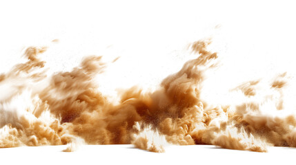 Naklejka na ściany i meble Stormy sand clouds with air waves on transparent background