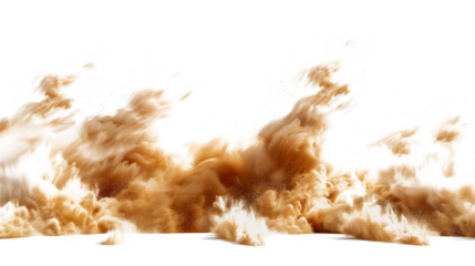 Stormy sand clouds with air waves on transparent background