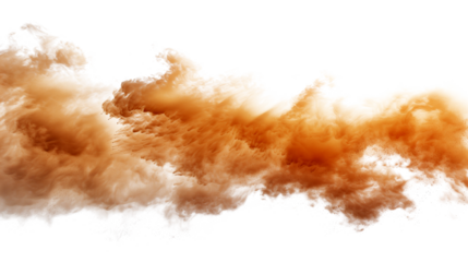 Stormy sand clouds with air waves on transparent background