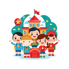 Set of Back To School vector illustration design on a white background