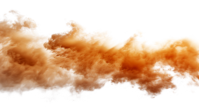 Stormy sand clouds with air waves on transparent background
