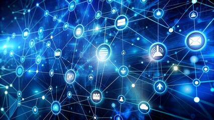 Obraz premium Cybernetic Symphony: A Digital Tapestry of IoT Interconnectivity AI generated