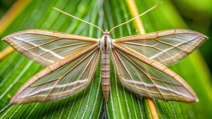 Nature's Geometry: A Plume Moth's Wing in a Geometric Composition  AI Generated